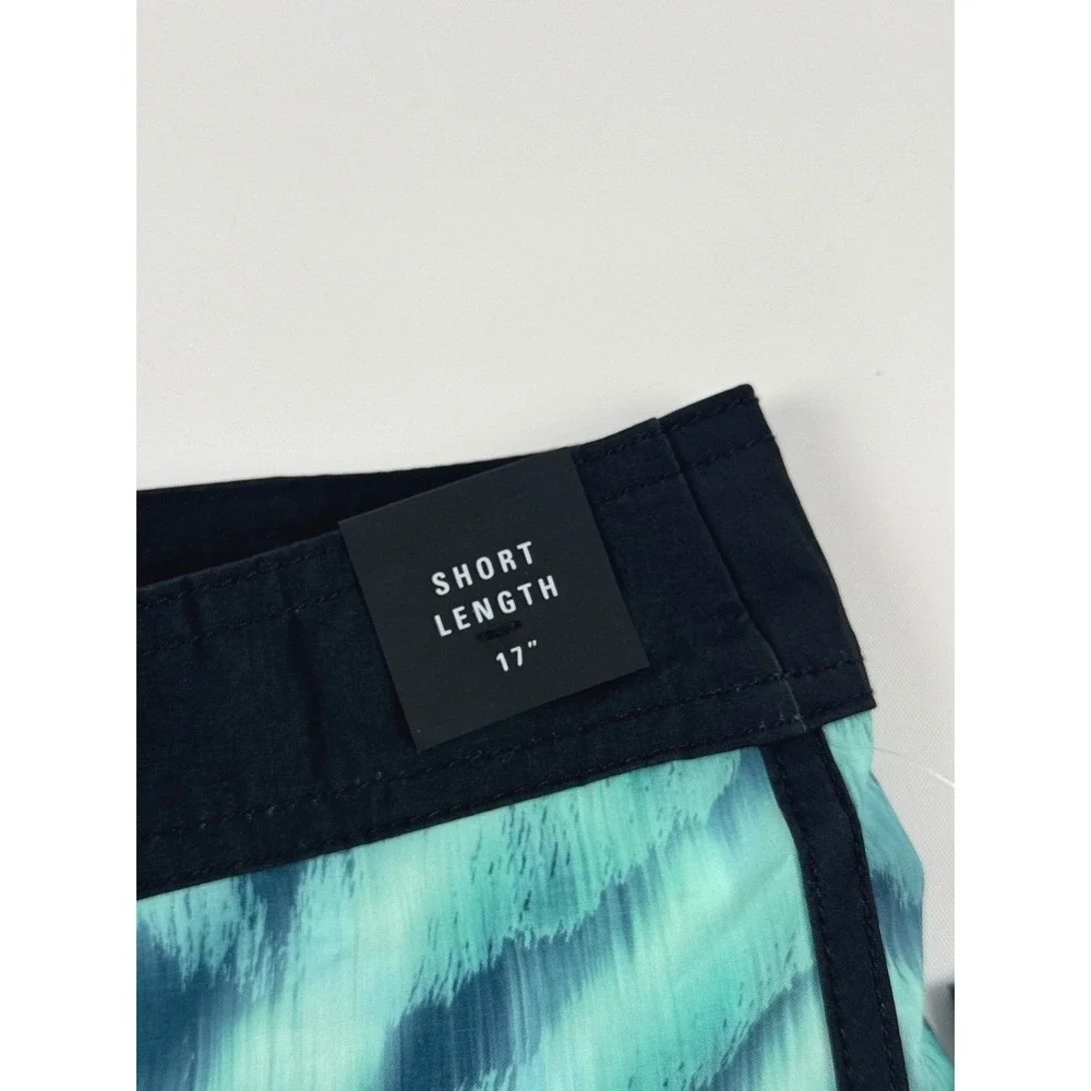 RVCA Eastern Trunk Board Shorts Teal Black‎ Size 28 (16) New With Tags